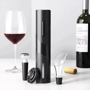 Abridor de Vinho Elétrico Kit Wine Black - Casa Smart BR