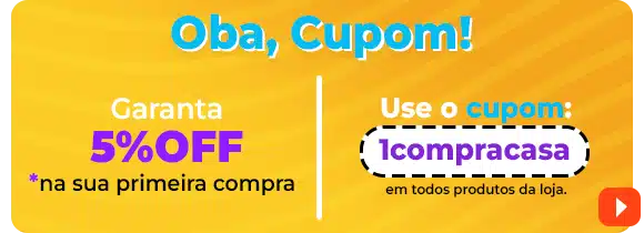 Banner Cupom Primeira Compra com 5% OFF - Casa Smart BR
