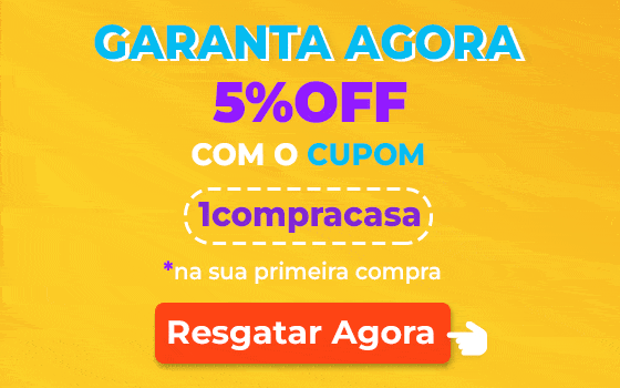 Banner Cupom 5% OFF na Sua Primeira Compra - Casas Smart BR